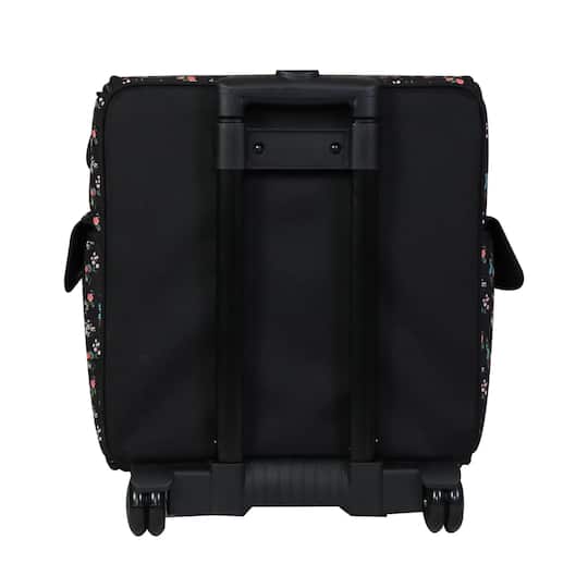 Everything Mary Black Floral Serger Machine Rolling Storage Case
